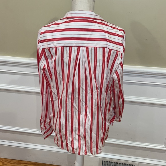 Harshman Faux Wrap Striped Shirt - Picture 5 of 13